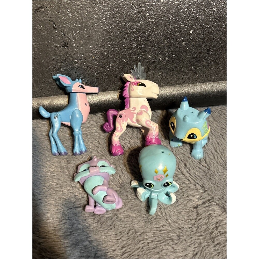 Animal Jam Wild Works Vinyl Animal Figures Lot 5 Unicorn Octopus Lucky Lynx